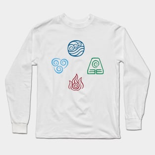 Avatar Four Elements Symbols Long Sleeve T-Shirt